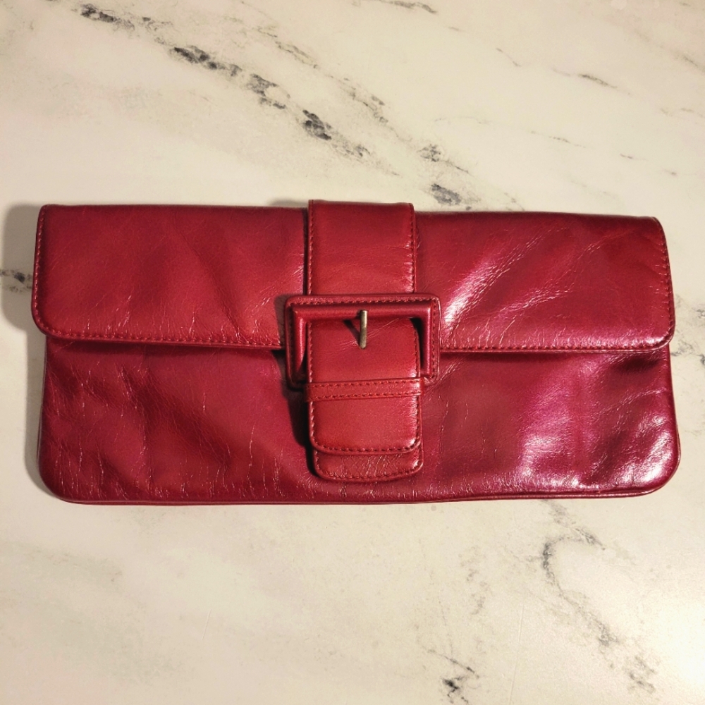 HOBO Int'l Cherry Red Leather Wristlet & Clutch